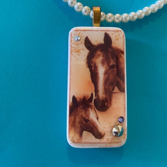 Unique Domino & Horse -Themed Necklace! - Picture 5 of 5